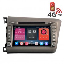 Навигация / Мултимедия с Android 6.0 или 10 и 4G/LTE за Honda Civic 2012 DD-K7305
